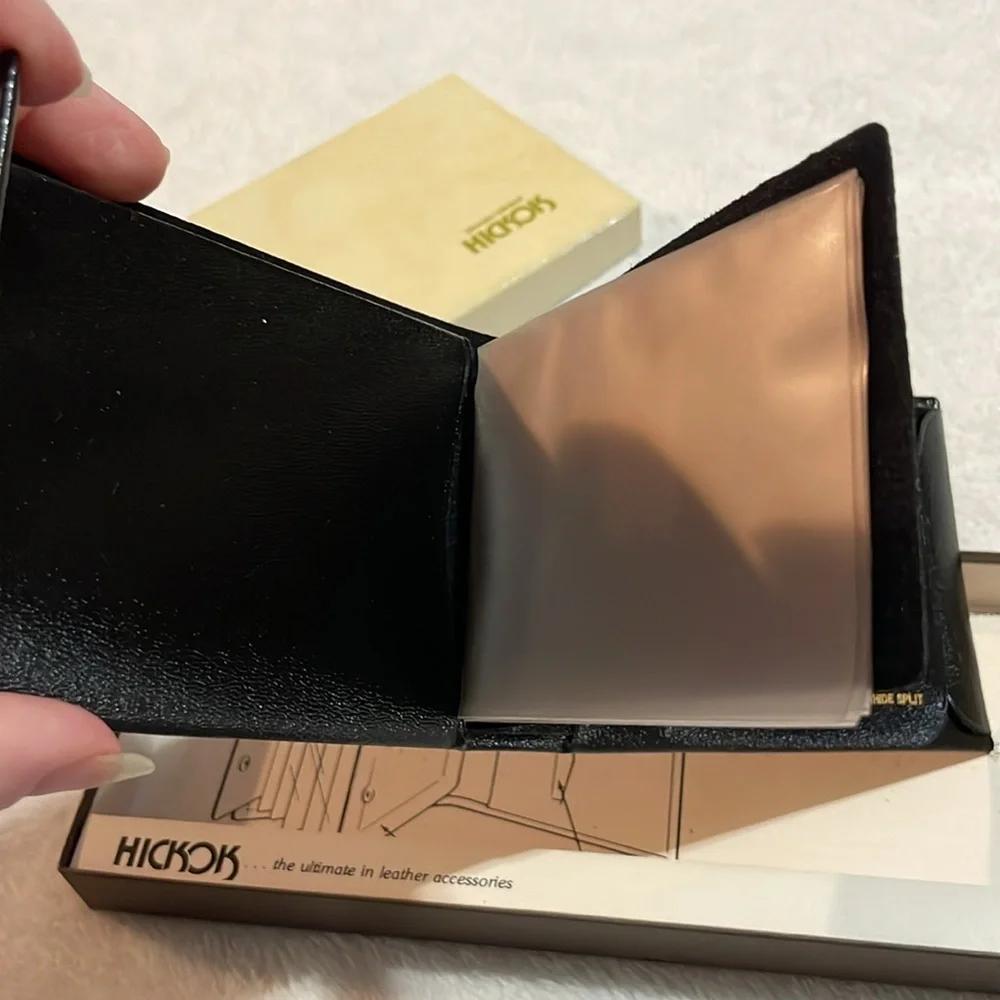 NWT Vintage Hickok Black Leather Wallet